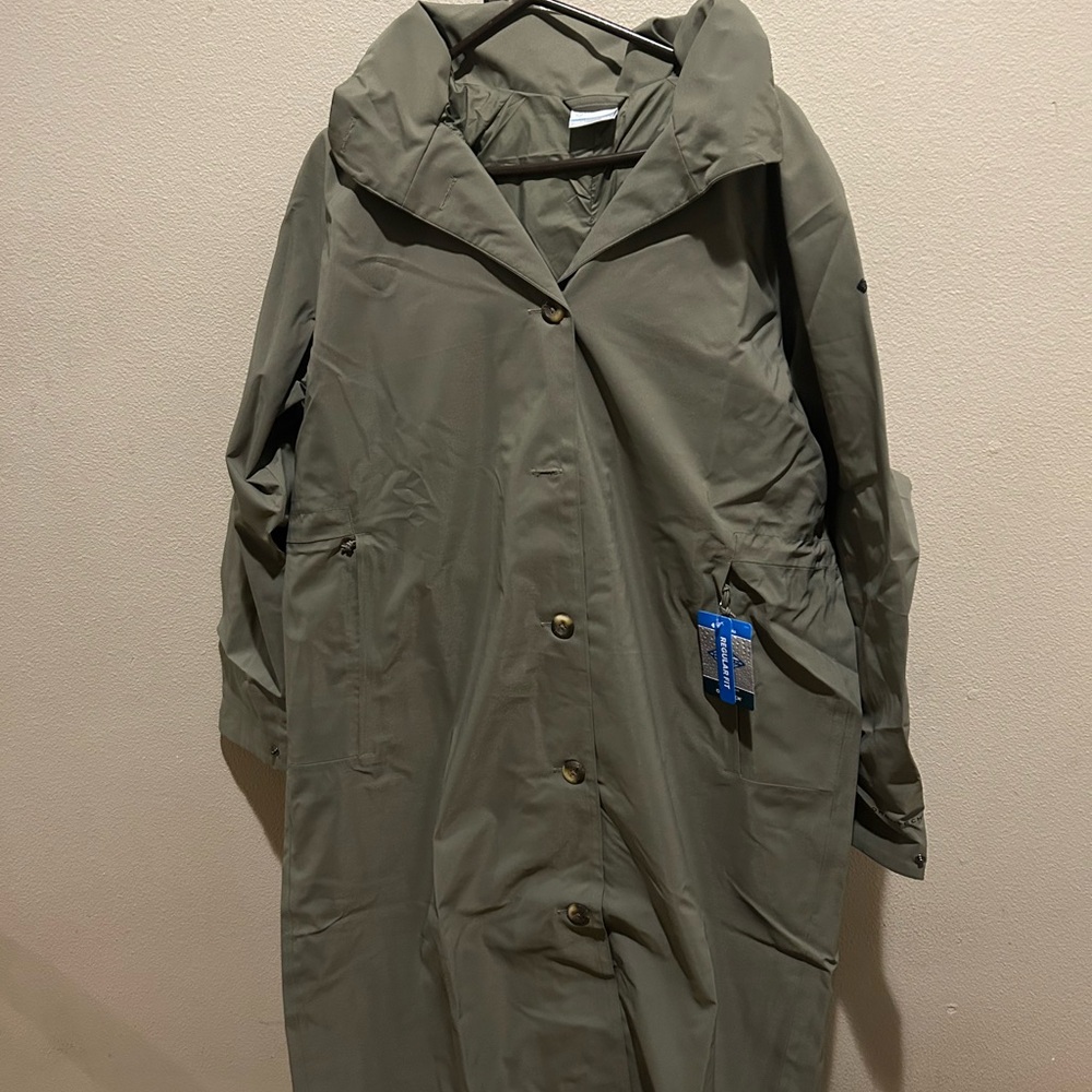 Columbia Olive Green Women's XXL Lightweight Trench Raincoat